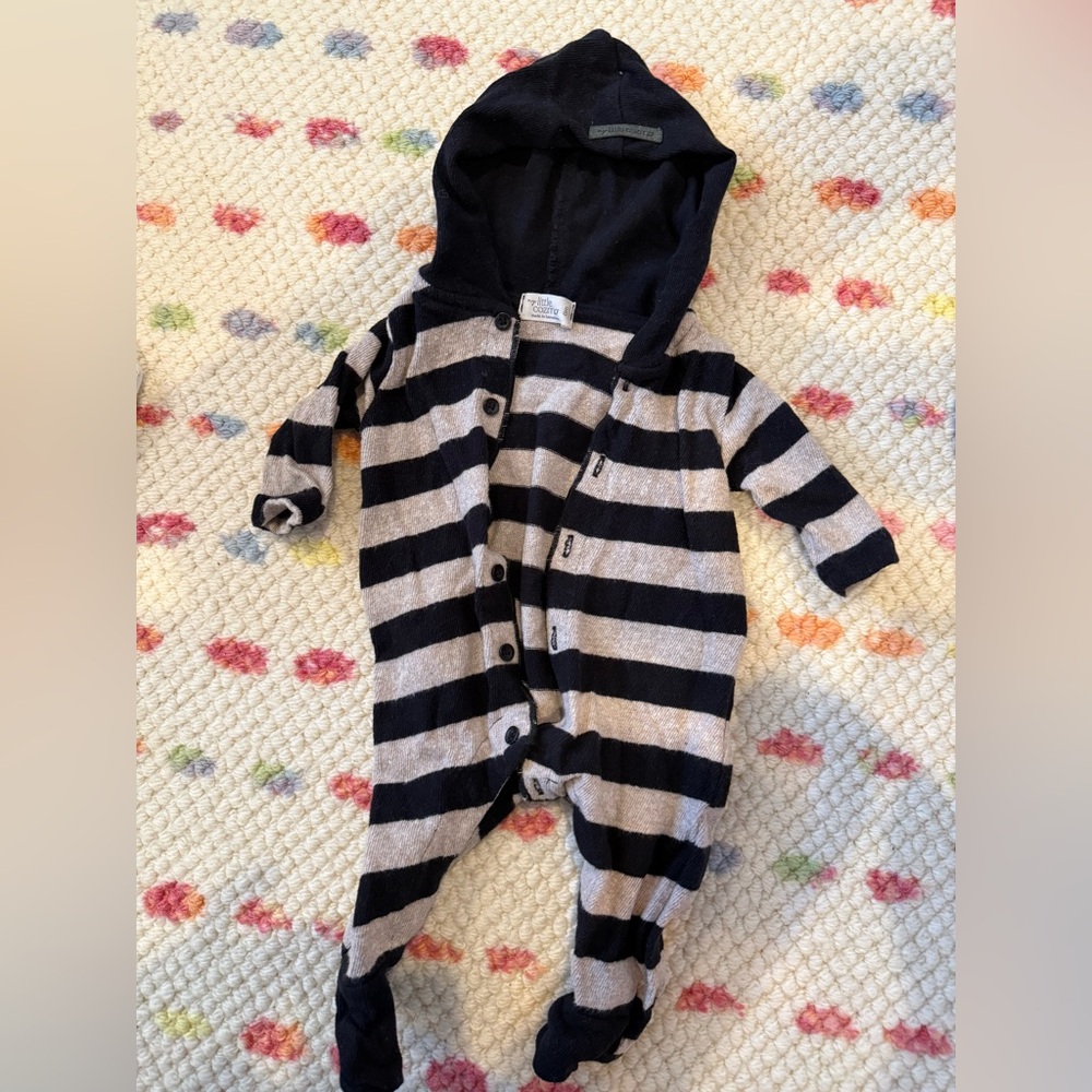 My Little Cozmo Striped Hooded Knitting One Piece